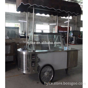 Export south America double machine double temperature ice cream display cart
